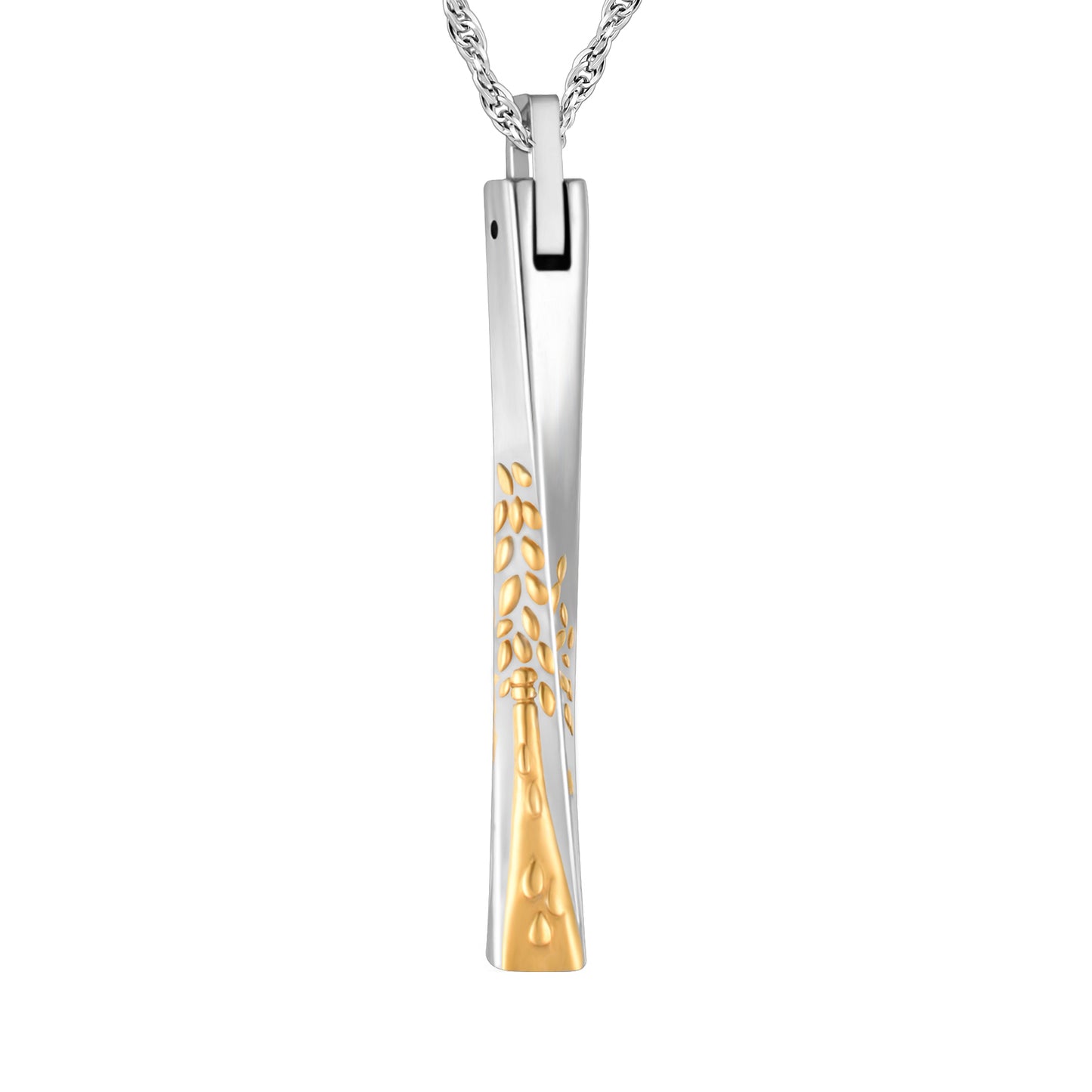 Memorial necklace for human ashes