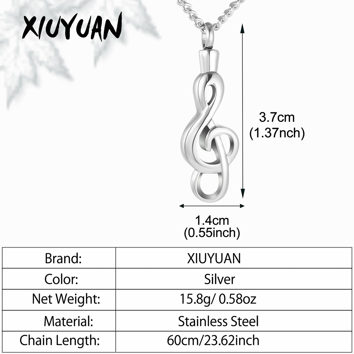 Music Note Urn Necklace