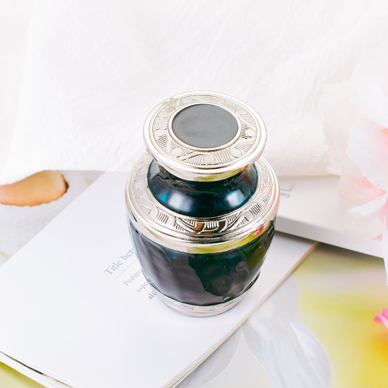 Brass Keepsake Urn for Funeral Memorial Ashes Cremains with Optional Personalized Engraving