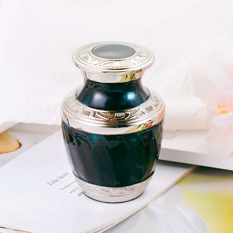 Brass Keepsake Urn for Funeral Memorial Ashes Cremains with Optional Personalized Engraving