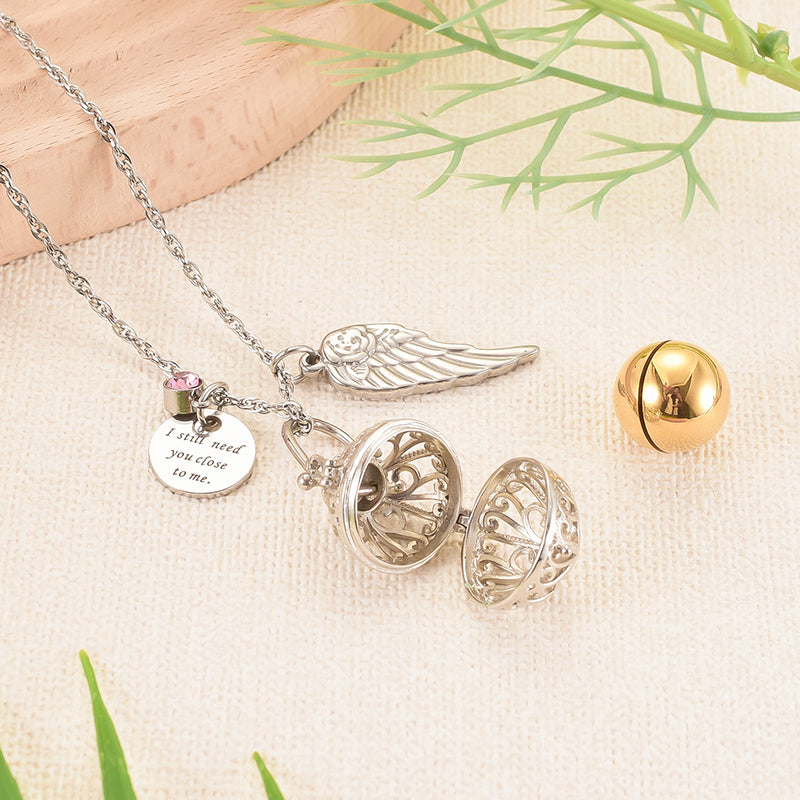 Hollow Heart Cremation Jewelry For Ashes, Lantern Design Stainless Steel Memorial Locket Necklace