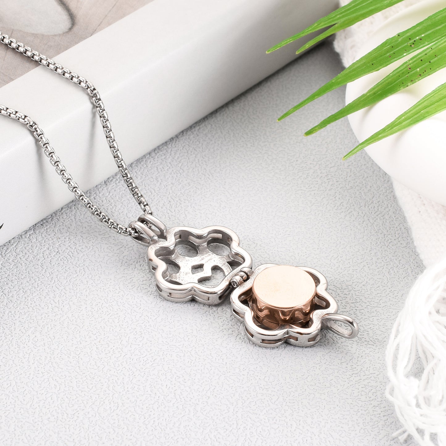Eternity Paw Rose Gold Cremation Jewelry for Ashes