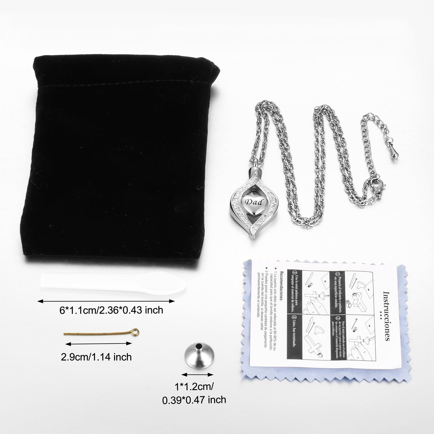 Urn Cremation Necklace for Mom/ Dad