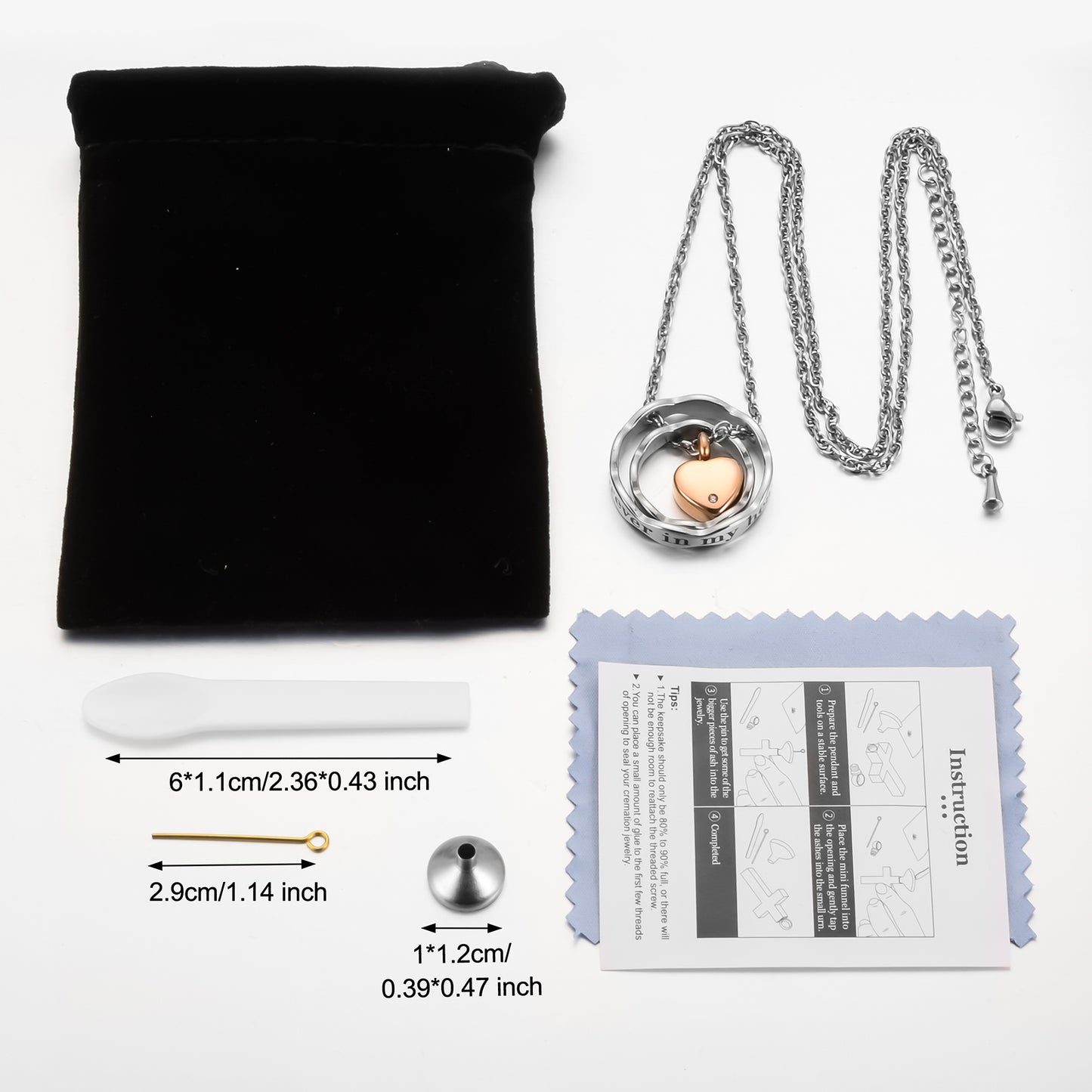 Heart Cremation Ashes Pendant Necklace