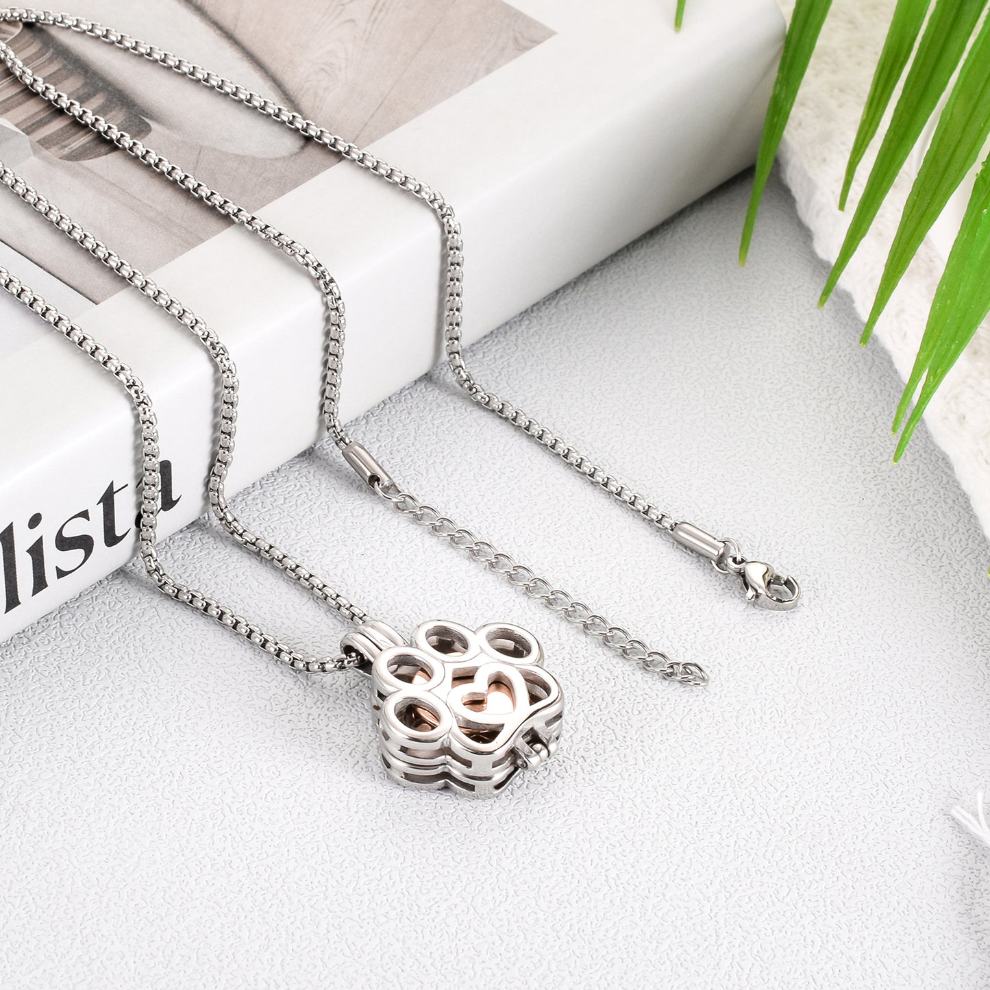 Eternity Paw Rose Gold Cremation Jewelry for Ashes