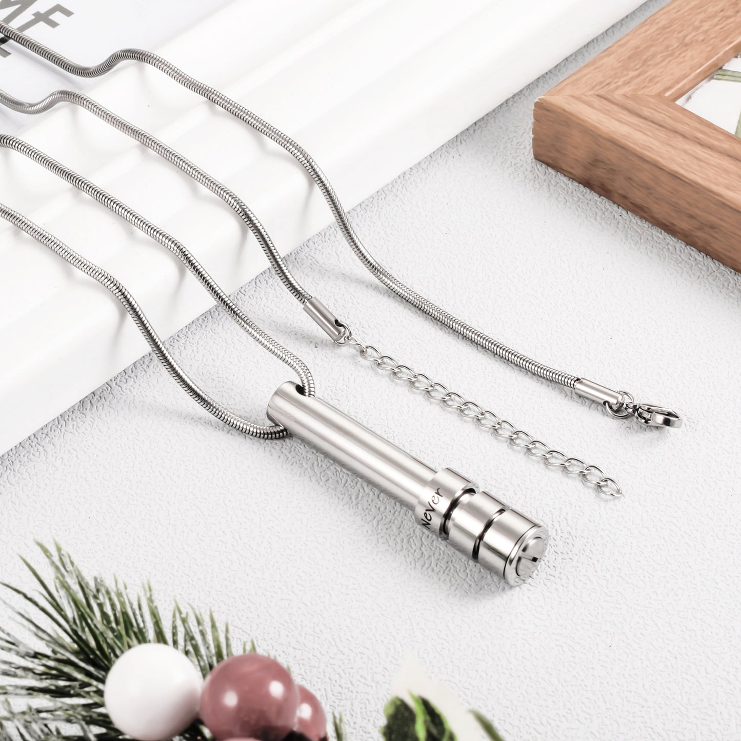 Bar Steel Urn Necklace Memorial Keepsake