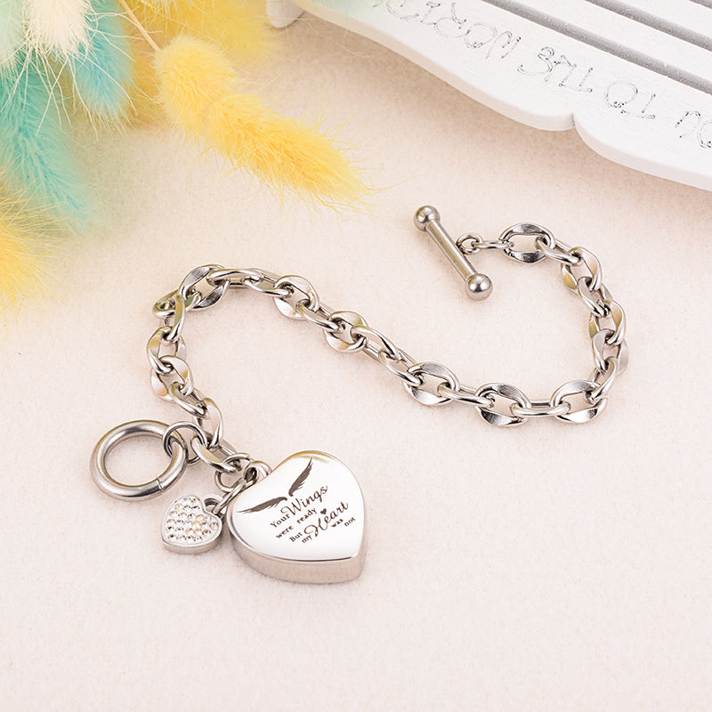 Xiuyuan Jewelry Cremation Bracelet of Heart for Ashes