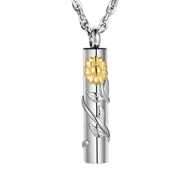 Sunflower Cremation Pendant for Ashes