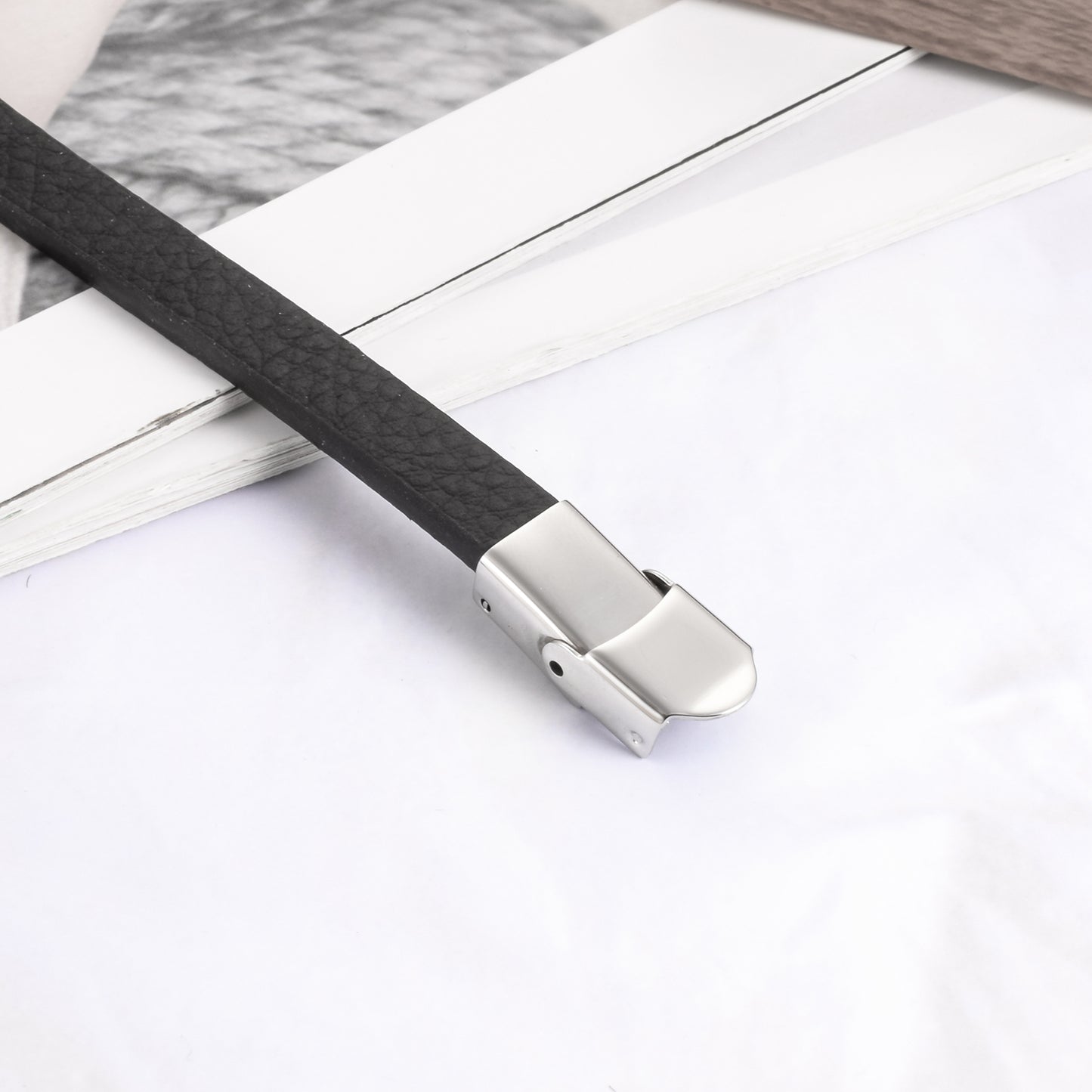 Leather Cremation Bracelet - Never Say Goodbye