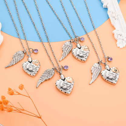 Your Wings Were Ready But My Heart Was Not’ Memorial Pendant for Loved Ones