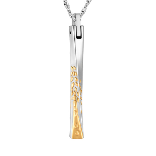 Memorial necklace for human ashes