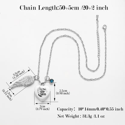 Heartfelt Memorial Jewelry: Winged - Rose & Birthstone Locket Necklace