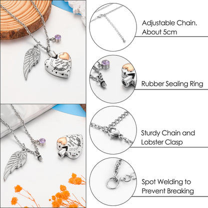 Your Wings Were Ready But My Heart Was Not’ Memorial Pendant for Loved Ones