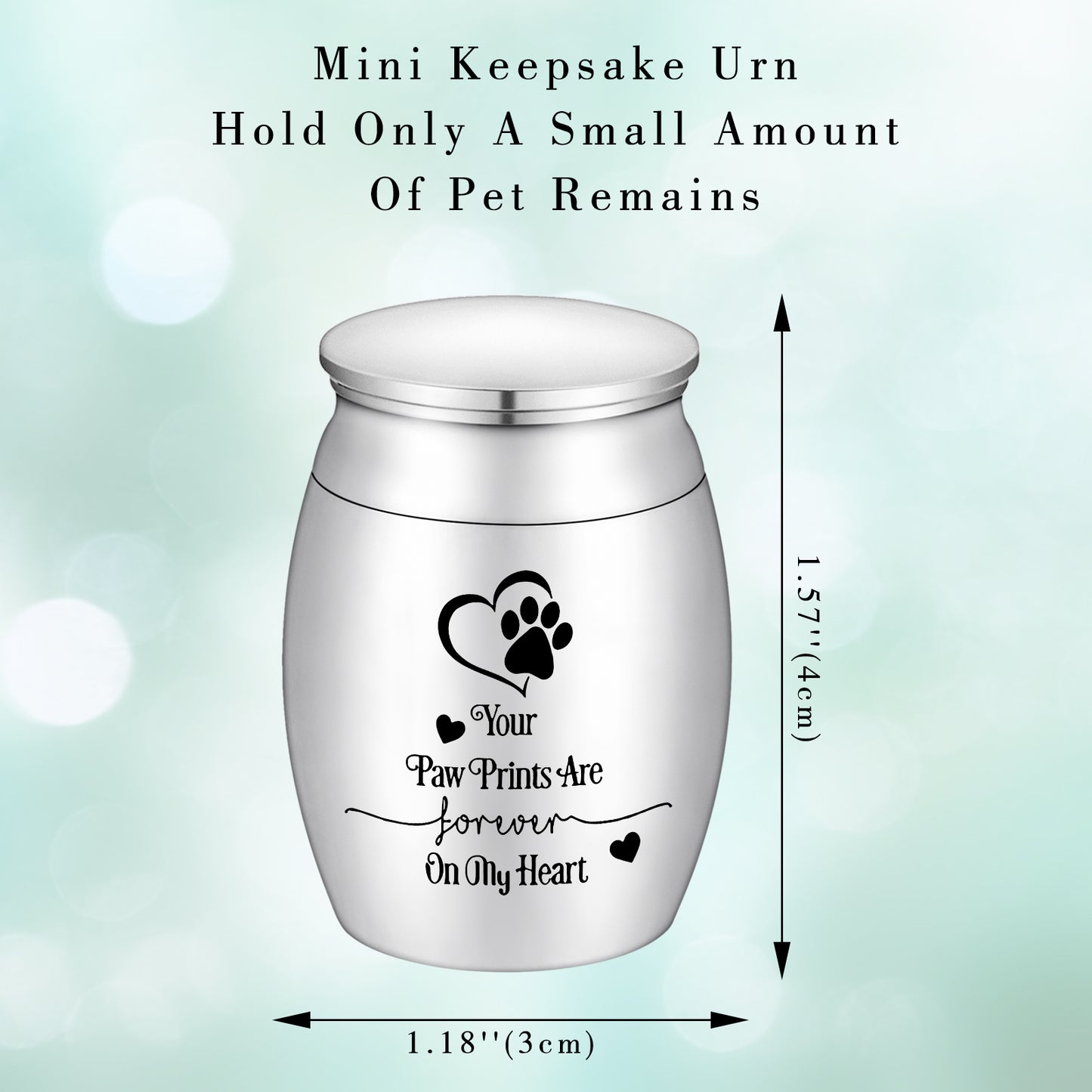 Memorial Urn for Beloved Pets: ‘Your Paw Prints Are Forever On My Heart’