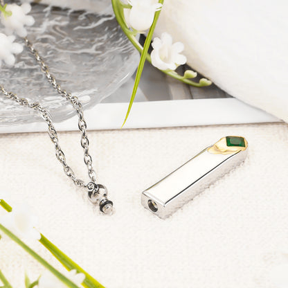 Customized Cube Ashes Necklace, Bar Urn Necklace for Ashes