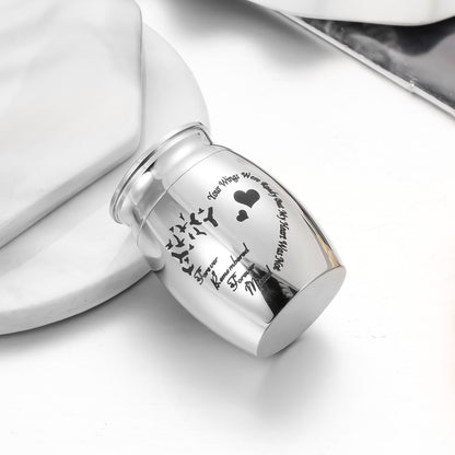 Heart and Bird Memorial Urn: 'Your Wings Were Ready But My Heart Was Not'
