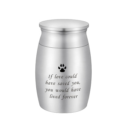 Aluminum Pet Memorial Urns with 'If Love Could Have Saved You' Engraving