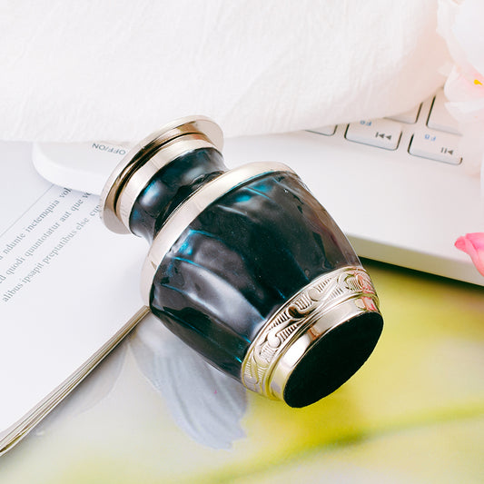 Brass Keepsake Urn for Funeral Memorial Ashes Cremains with Optional Personalized Engraving