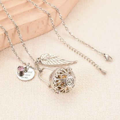Hollow Heart Cremation Jewelry For Ashes, Lantern Design Stainless Steel Memorial Locket Necklace