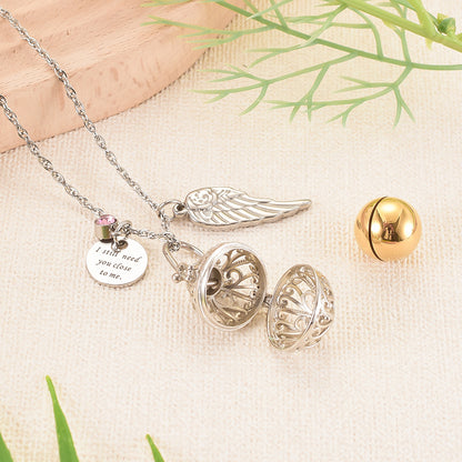 Hollow Heart Cremation Jewelry For Ashes, Lantern Design Stainless Steel Memorial Locket Necklace