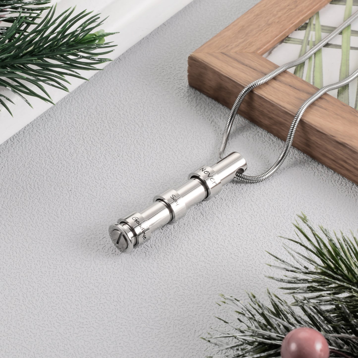 Bar Steel Urn Necklace Memorial Keepsake