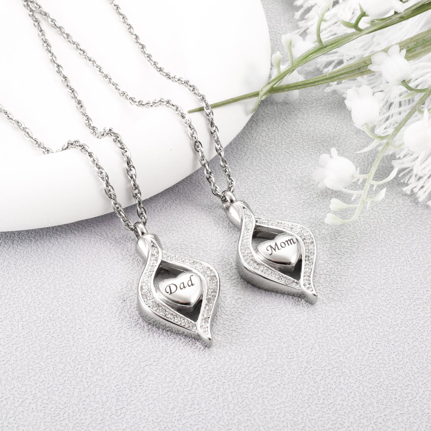 Urn Cremation Necklace for Mom/ Dad