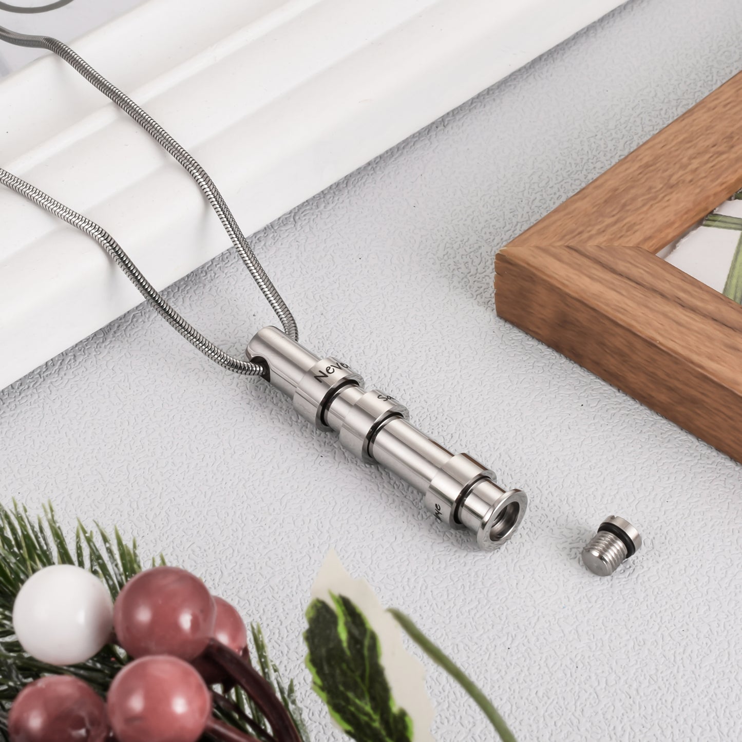 Bar Steel Urn Necklace Memorial Keepsake