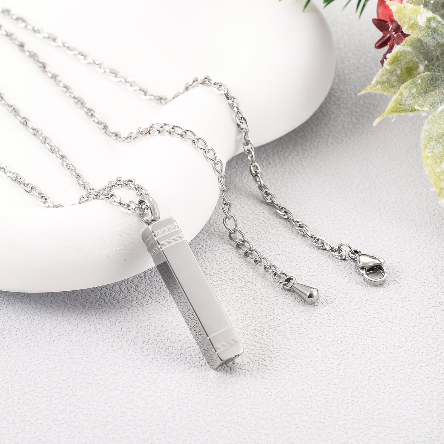 Rectangular and Bar Cremation Necklace