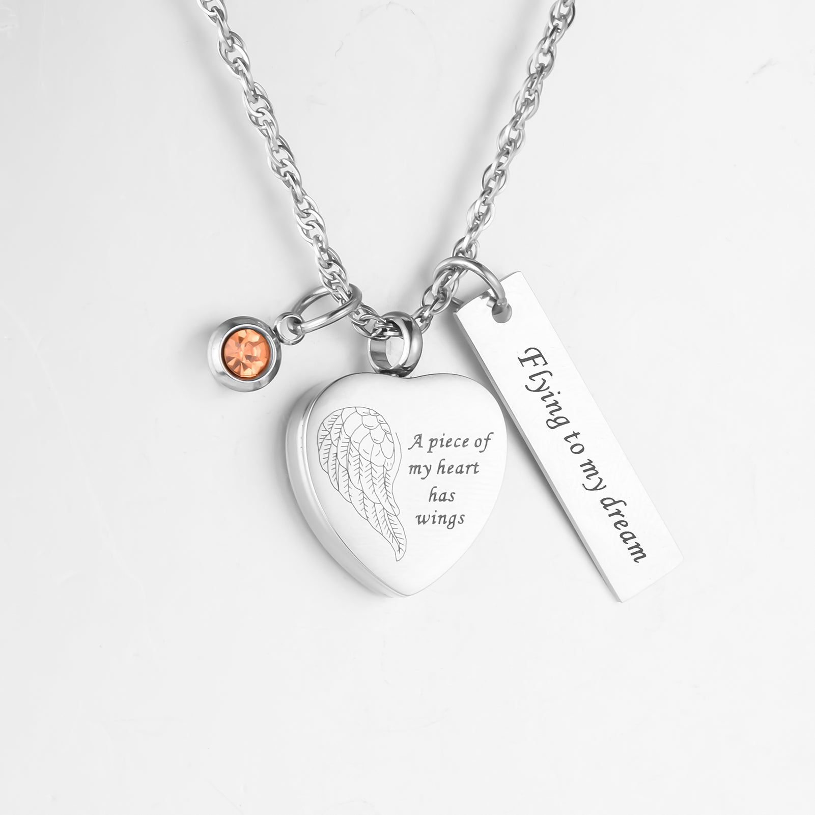 A piece of my hot sale heart has wings necklace