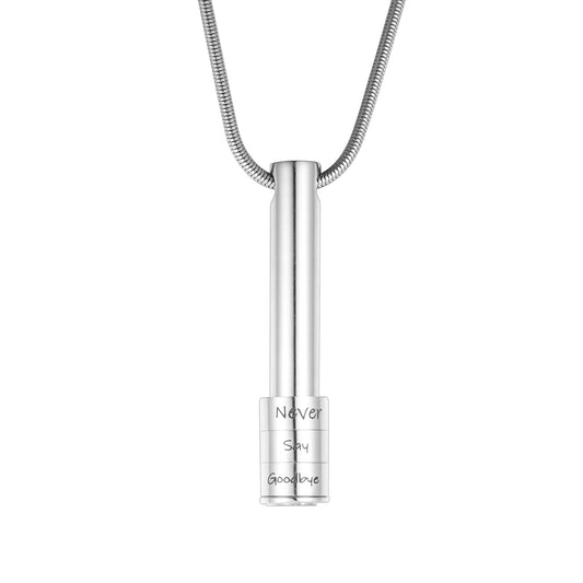 Bar Steel Urn Necklace Memorial Keepsake