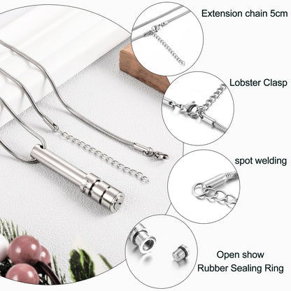 Bar Steel Urn Necklace Memorial Keepsake