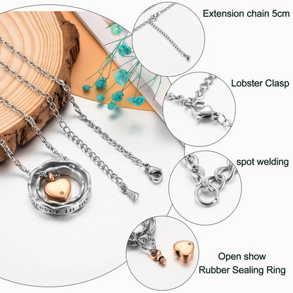 Heart Cremation Ashes Pendant Necklace