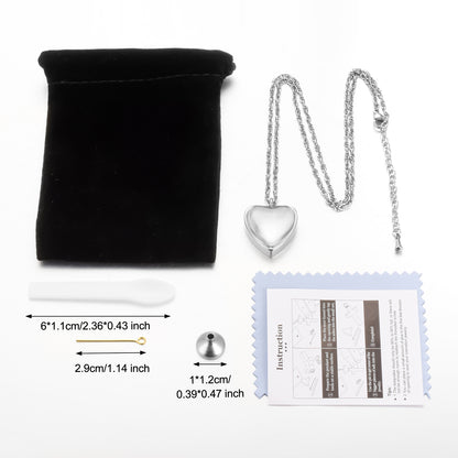 Silver Heart Cremation Jewelry Ashes Holder for Women
