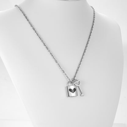 Lock & Key Urn Pendant with Heart