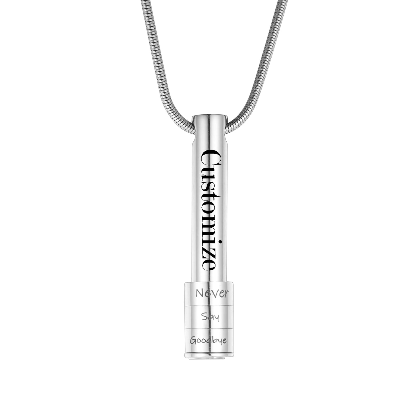 Bar Steel Urn Necklace Memorial Keepsake