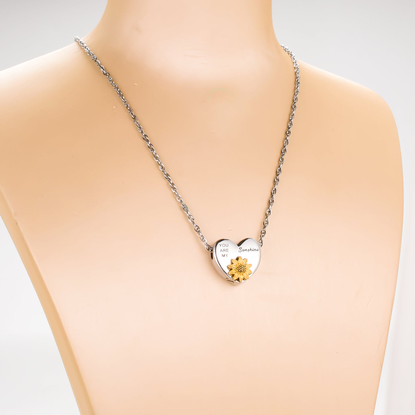 Heart Cremation Pendant Jewelry with Sunflower