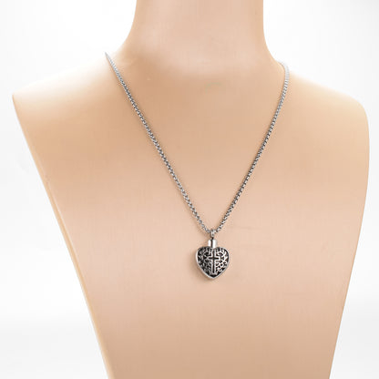 Heart and Cross Cremation Pendant Jewelry