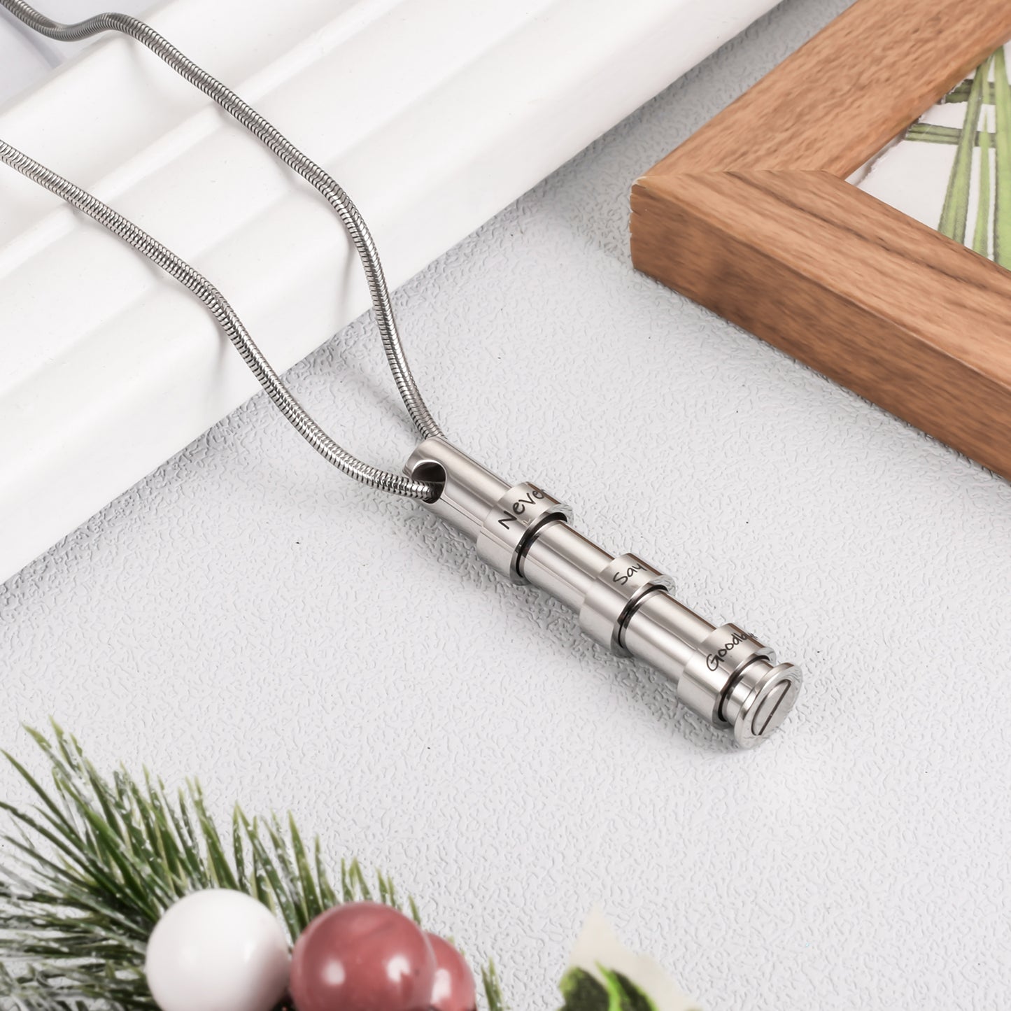 Bar Steel Urn Necklace Memorial Keepsake