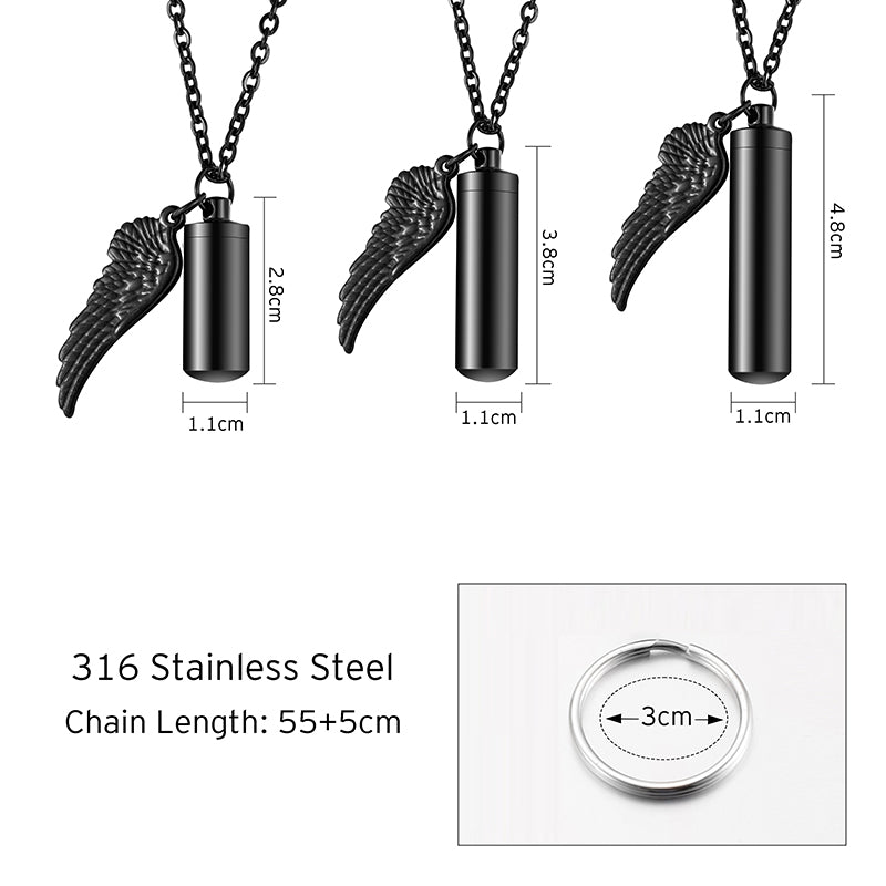 Necklace Gas Tank with Angle Wings