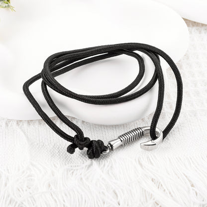 Silver Cremation Bracelet with Fish Hook