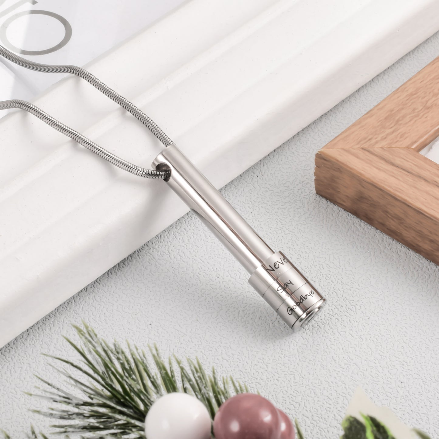 Bar Steel Urn Necklace Memorial Keepsake