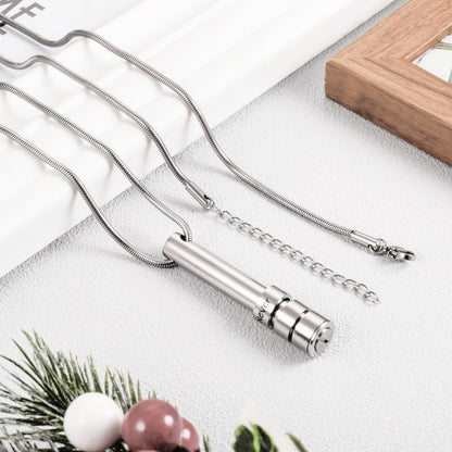 Bar Steel Urn Necklace Memorial Keepsake
