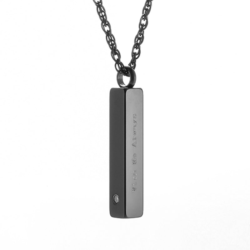 Memorial Cremation Ashes Necklace Bar-Engraving