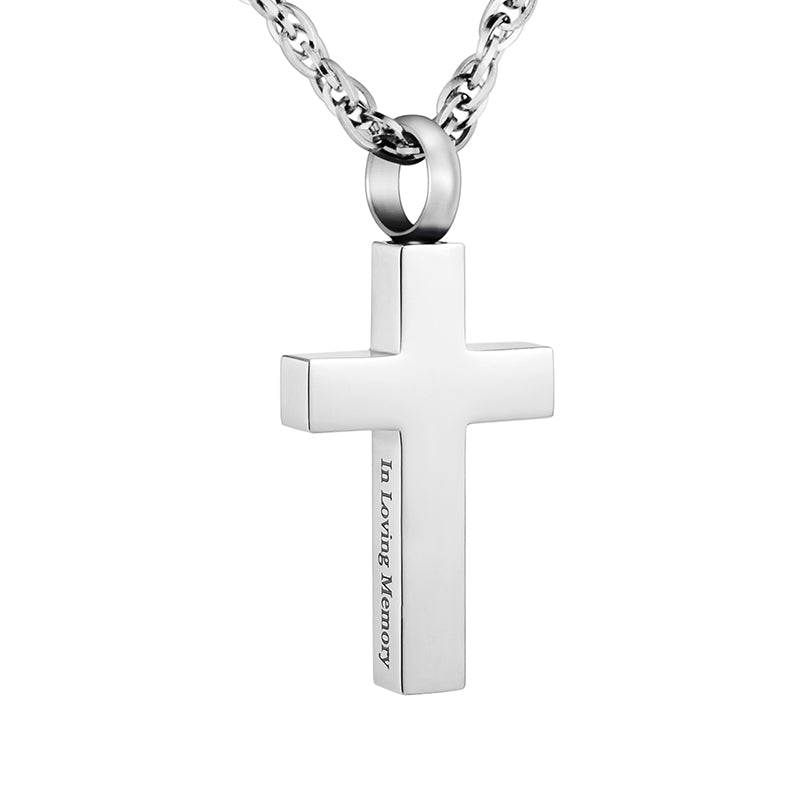 Mens cross necklace 2025 for ashes