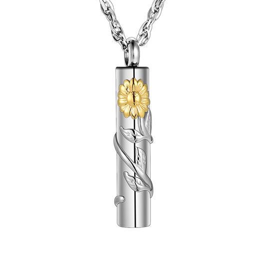 Sunflower Cremation Pendant for Ashes