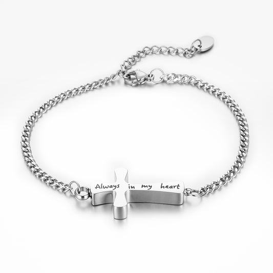 Cross Cremation Bracelet for Ashes