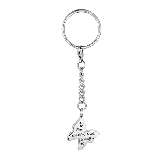 Butterfly Cremation Key Chain for Ashes